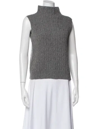 Pre-owned Max Mara Virgin Wool Turtleneck Sweater In Gray