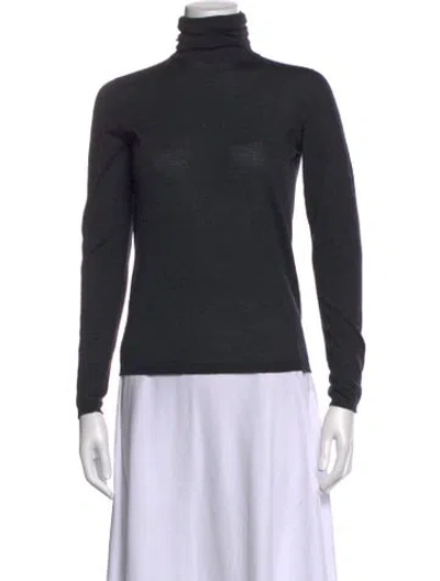 Pre-owned Max Mara Virgin Wool Turtleneck Sweater In Grey