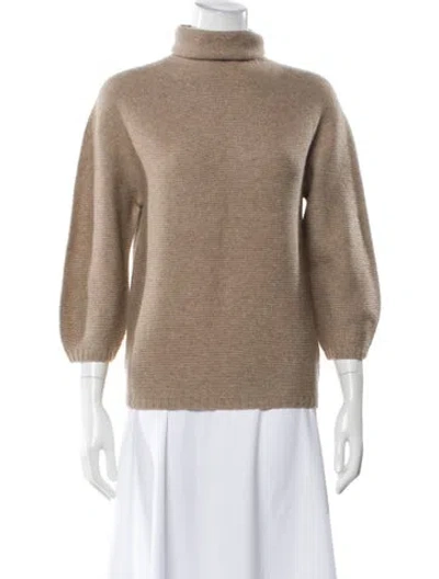 Pre-owned Max Mara Virgin Wool Turtleneck Sweater In Neutral