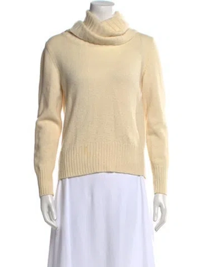 Pre-owned Max Mara Virgin Wool Turtleneck Sweater In Neutral
