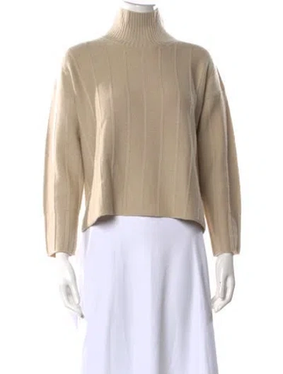 Pre-owned Max Mara Virgin Wool Turtleneck Sweater In Neutral