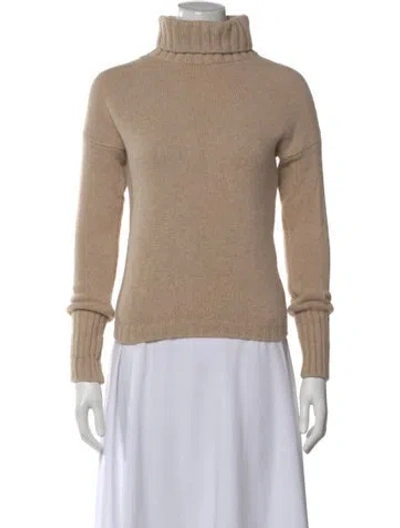 Pre-owned Max Mara Virgin Wool Turtleneck Sweater In Neutral
