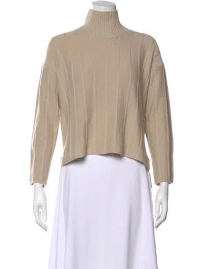 Pre-owned Max Mara Virgin Wool Turtleneck Sweater In Neutral