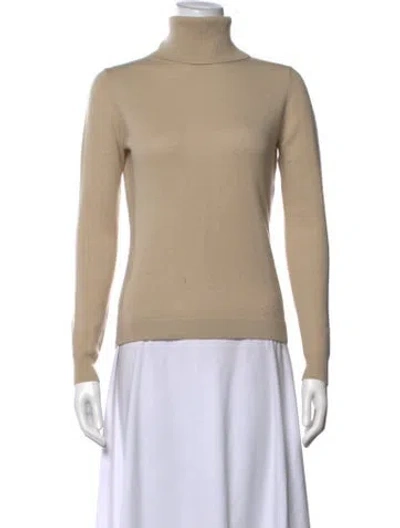 Pre-owned Max Mara Virgin Wool Turtleneck Sweater In Neutral