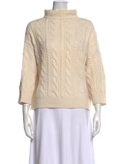 Pre-owned Max Mara Virgin Wool Turtleneck Sweater In Neutrals