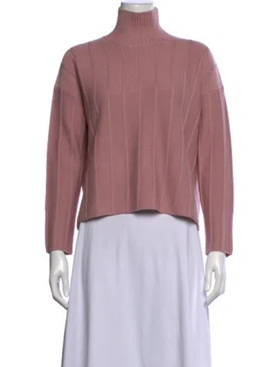 Pre-owned Max Mara Virgin Wool Turtleneck Sweater In Pink