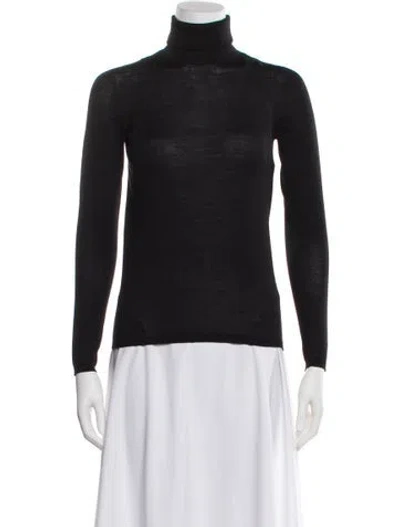Pre-owned Max Mara Virgin Wool Turtleneck Sweater W/ Tags In Black
