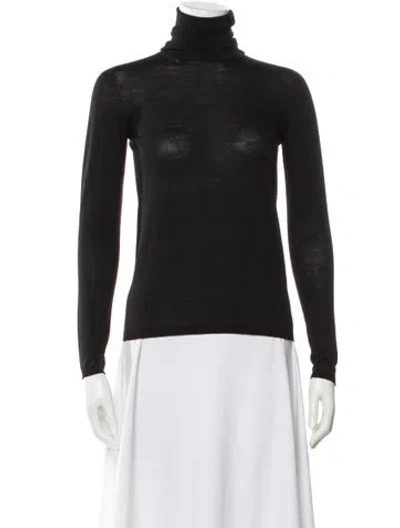 Pre-owned Max Mara Virgin Wool Turtleneck Sweater W/ Tags In Black