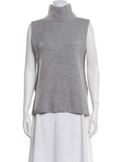 Pre-owned Max Mara Virgin Wool Turtleneck Sweater W/ Tags In Gray