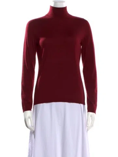 Pre-owned Max Mara Virgin Wool Turtleneck Sweater W/ Tags In Red