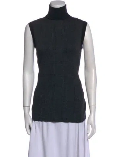 Pre-owned Max Mara Virgin Wool Turtleneck Top In Black