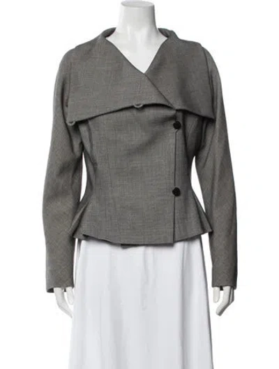 Pre-owned Max Mara Virgin Wool Tweed Pattern Blazer In Multi