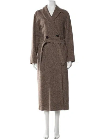 Pre-owned Max Mara Virgin Wool Tweed Pattern Coat In Gray