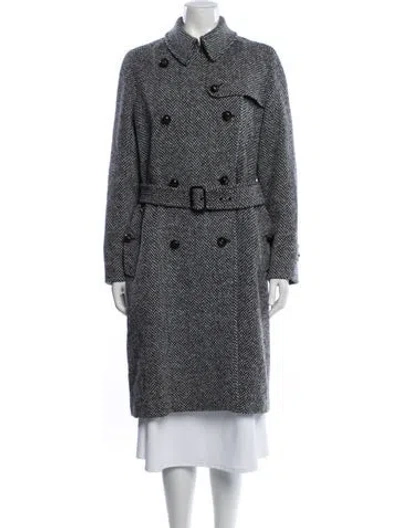 Pre-owned Max Mara Virgin Wool Tweed Pattern Coat In Multi