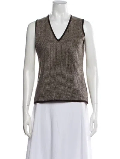 Pre-owned Max Mara Virgin Wool Tweed Pattern Sweater In Multi