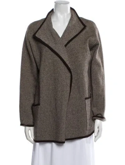 Pre-owned Max Mara Virgin Wool Tweed Pattern Sweater In Multi