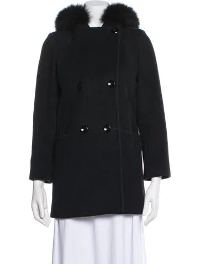 Pre-owned Max Mara Virgin Wool Utility Jacket In Black