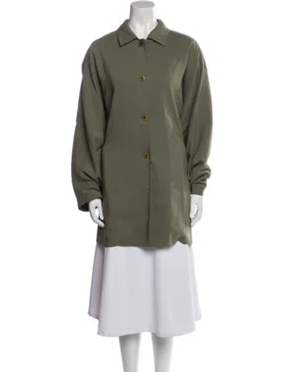 Pre-owned Max Mara Virgin Wool Utility Jacket In Green