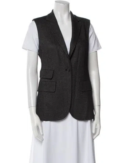 Pre-owned Max Mara Virgin Wool Vest In Black