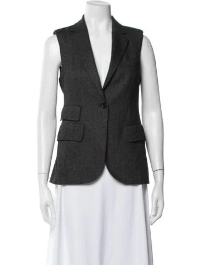 Pre-owned Max Mara Virgin Wool Vest In Black