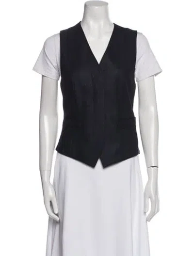 Pre-owned Max Mara Virgin Wool Vest In Blue