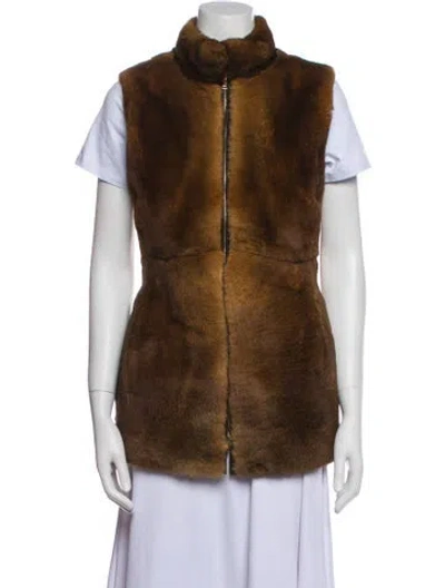 Pre-owned Max Mara Virgin Wool Vest In Brown