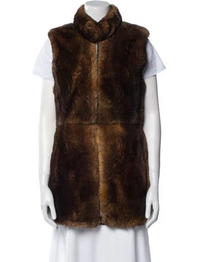 Pre-owned Max Mara Virgin Wool Vest In Brown