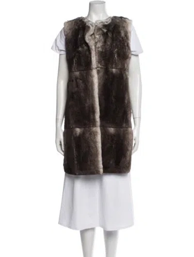 Pre-owned Max Mara Virgin Wool Vest In Brown