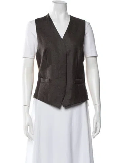 Pre-owned Max Mara Virgin Wool Vest In Brown
