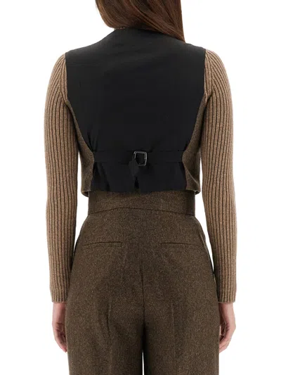 Max Mara Virgin Wool Vest In Brown
