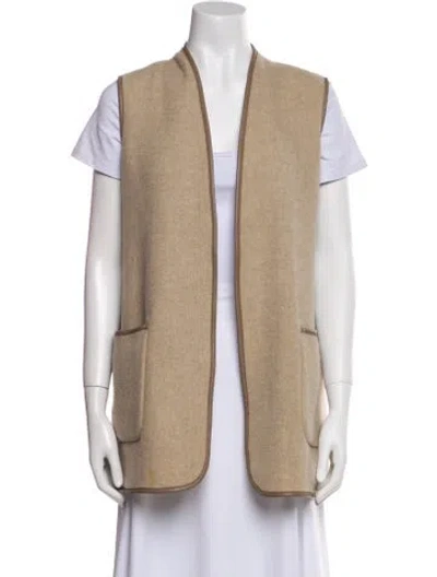 Pre-owned Max Mara Virgin Wool Vest In Neutral