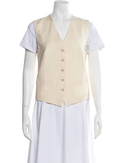 Pre-owned Max Mara Virgin Wool Vest In Neutral