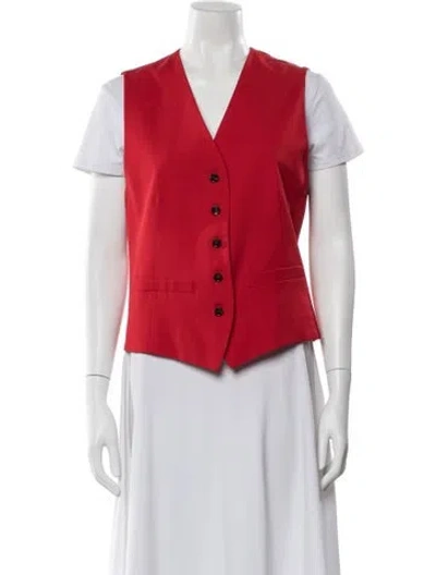 Pre-owned Max Mara Virgin Wool Vest In Red