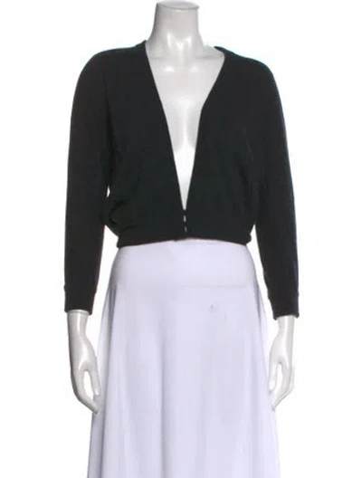 Pre-owned Max Mara Virgin Wool V-neck Sweater In Blue