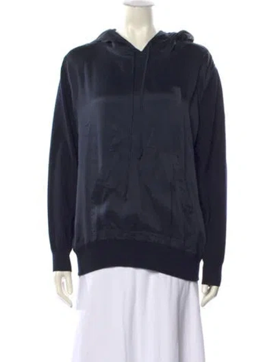 Pre-owned Max Mara Virgin Wool V-neck Sweatshirt In Blue