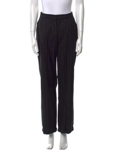 Pre-owned Max Mara Virgin Wool Wide Leg Pants In Black