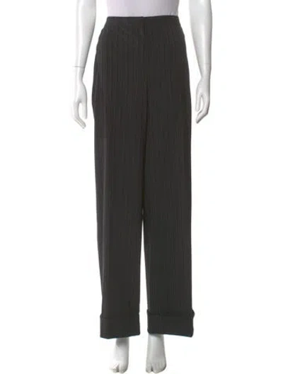 Pre-owned Max Mara Virgin Wool Wide Leg Pants In Black