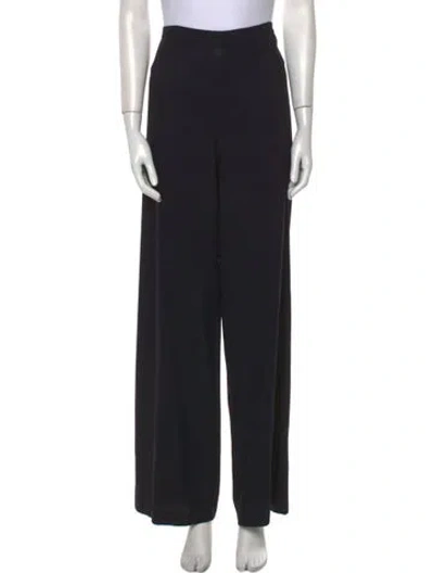 Pre-owned Max Mara Virgin Wool Wide Leg Pants In Black