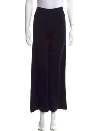 Pre-owned Max Mara Virgin Wool Wide Leg Pants In Black