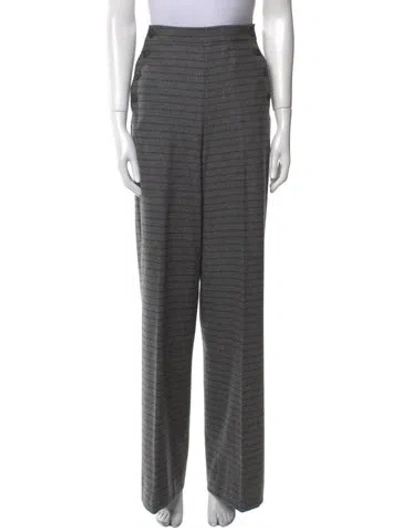 Pre-owned Max Mara Virgin Wool Wide Leg Pants In Black