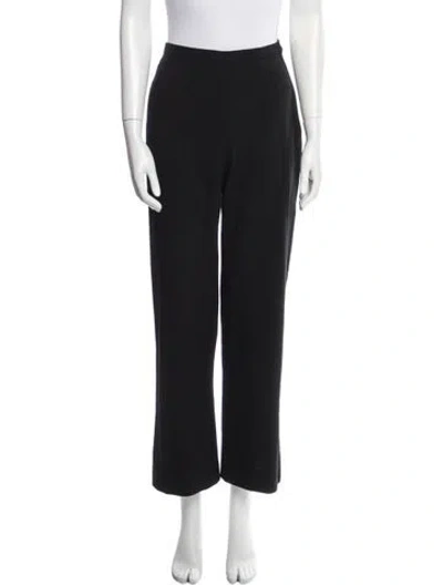 Pre-owned Max Mara Virgin Wool Wide Leg Pants In Black