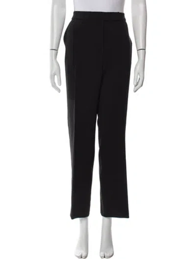 Pre-owned Max Mara Virgin Wool Wide Leg Pants In Black