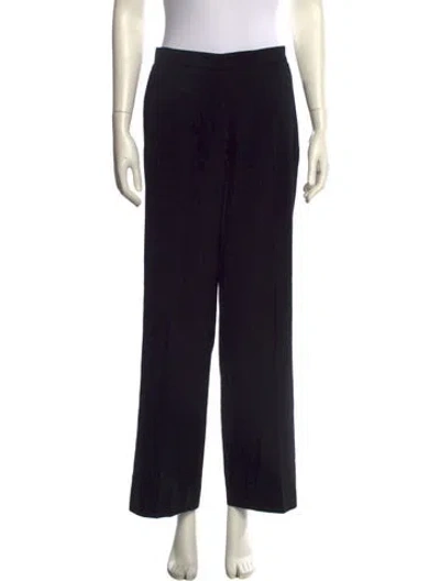 Pre-owned Max Mara Virgin Wool Wide Leg Pants In Black