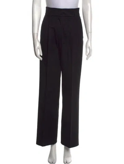 Pre-owned Max Mara Virgin Wool Wide Leg Pants In Black