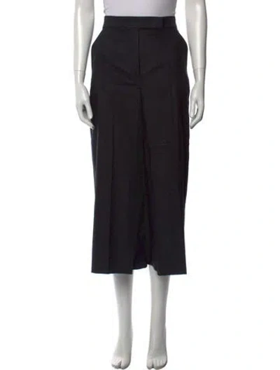 Pre-owned Max Mara Virgin Wool Wide Leg Pants In Black