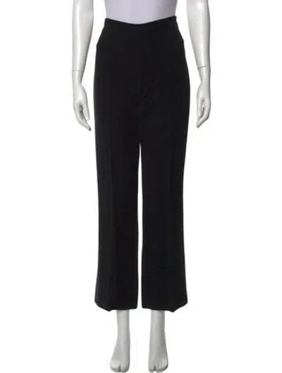 Pre-owned Max Mara Virgin Wool Wide Leg Pants In Black