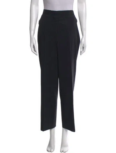 Pre-owned Max Mara Virgin Wool Wide Leg Pants In Black