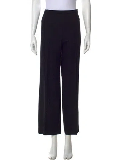 Pre-owned Max Mara Virgin Wool Wide Leg Pants In Black