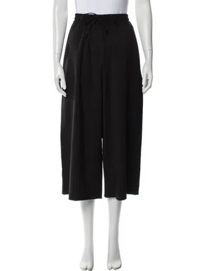 Pre-owned Max Mara Virgin Wool Wide Leg Pants In Black
