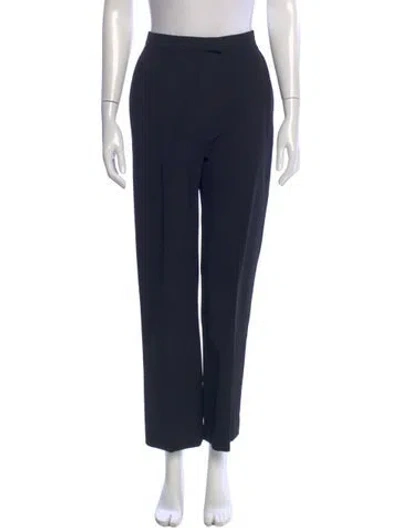Pre-owned Max Mara Virgin Wool Wide Leg Pants In Black